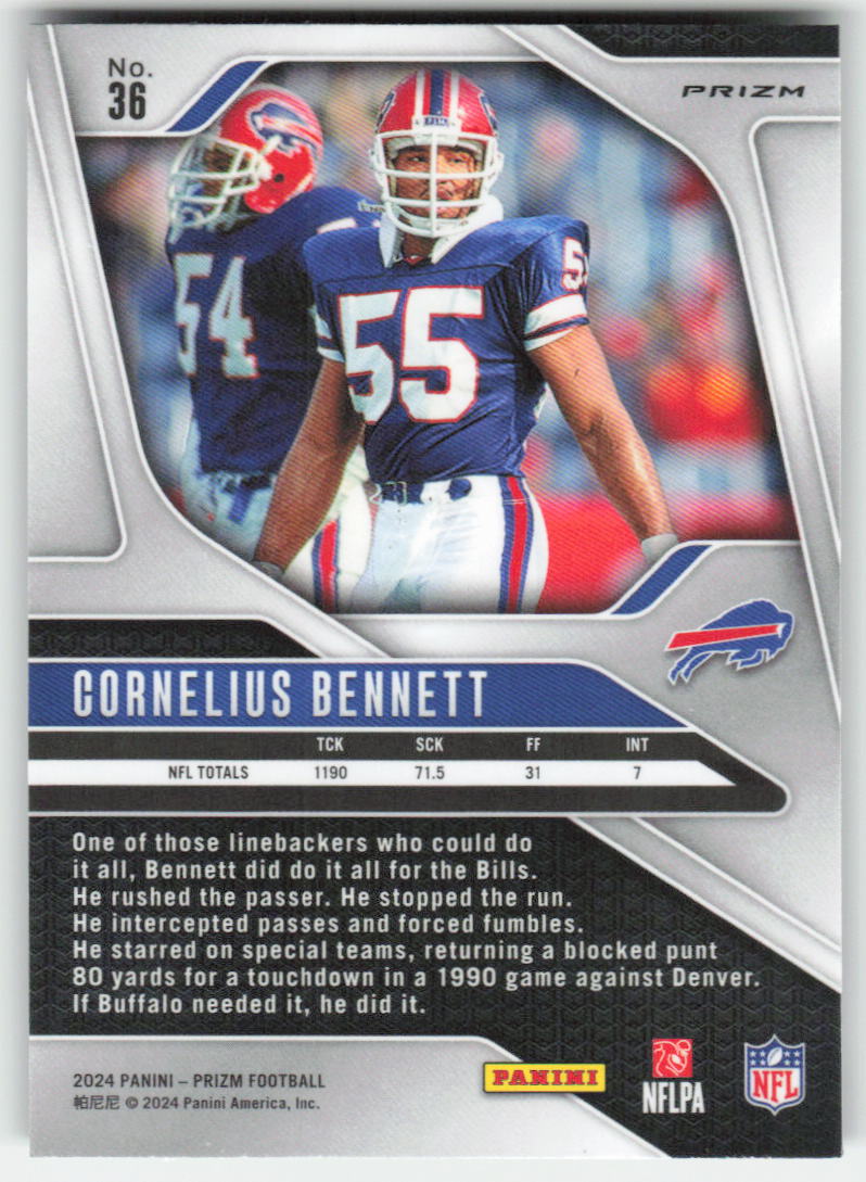 2024 Panini Prizm #36 Cornelius Bennett Green Buffalo Bills FB1-295