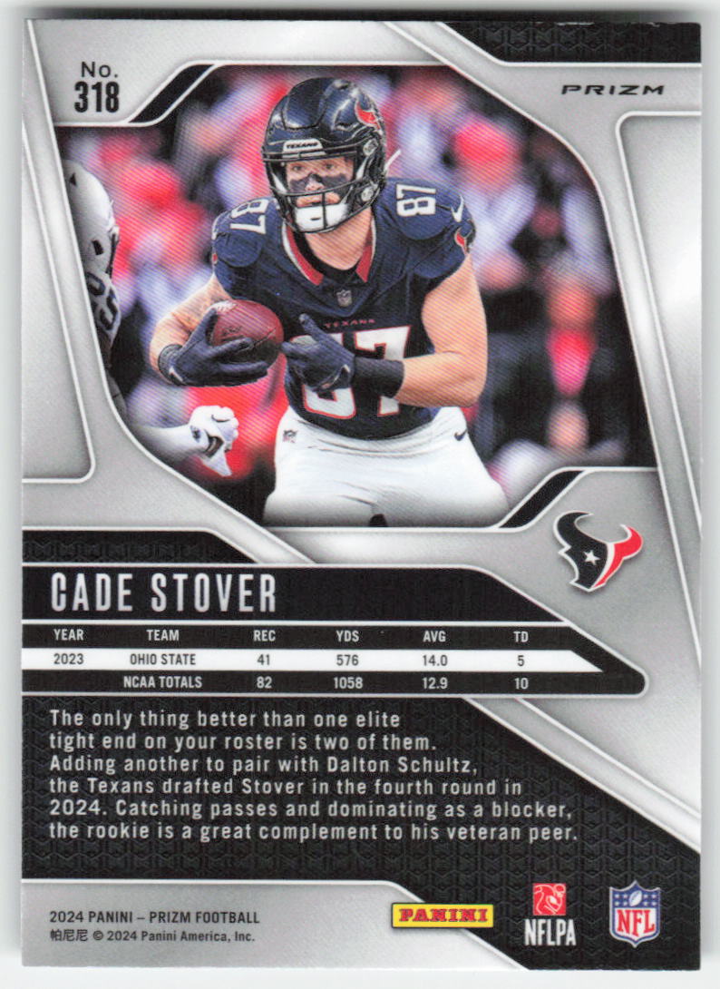 2024 Panini Prizm #318 Cade Stover Silver Houston Texans Rookie FB1-300