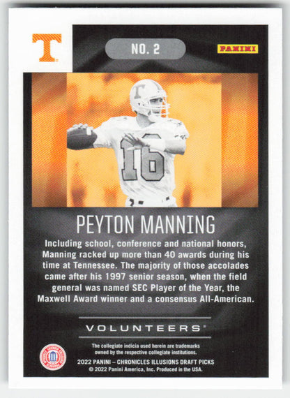 2022 Panini Chronicles Draft Picks #2 Peyton Manning Illusions  FB1-305