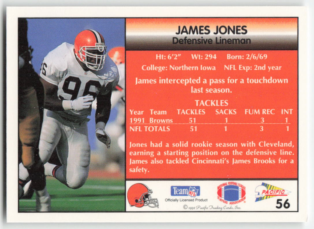 1992 Pacific #56 James Jones Cleveland Browns FB1-312