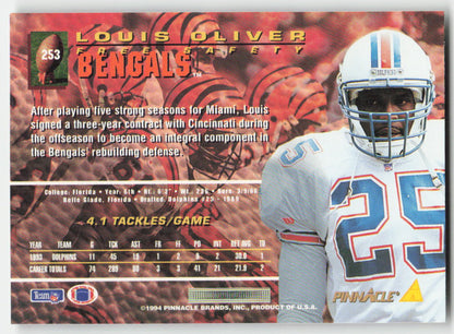 1994 Pinnacle #253 Louis Oliver Cincinnati Bengals FB1-337