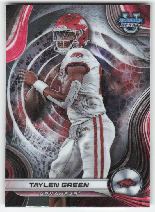 2024 Bowman University Best #83 Taylen Green Arkansas Razorbacks FB1-342