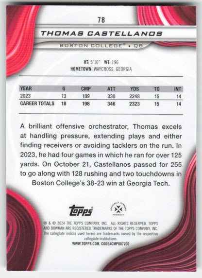 2024 Bowman University Best #78 Thomas Castellanos Boston College Eagles FB1-343