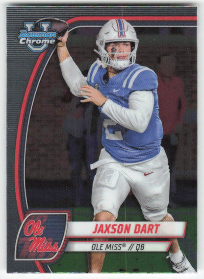 2024 Bowman University Chrome #6 Jaxson Dart Ole Miss Rebels FB1-349