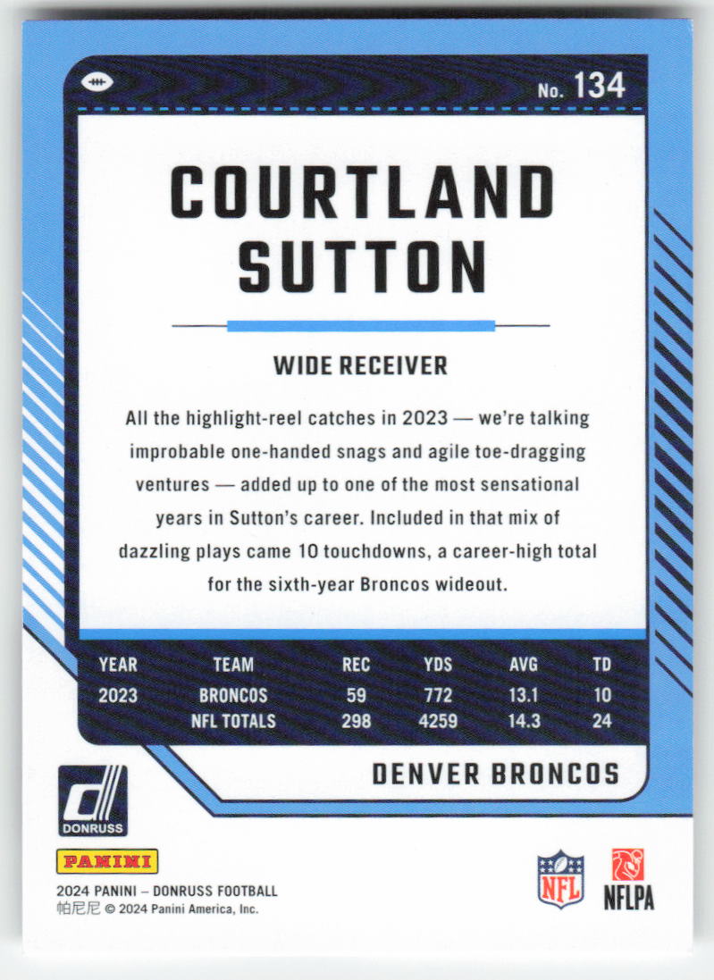 2024 Donruss #134 Courtland Sutton Denver Broncos FB1-352