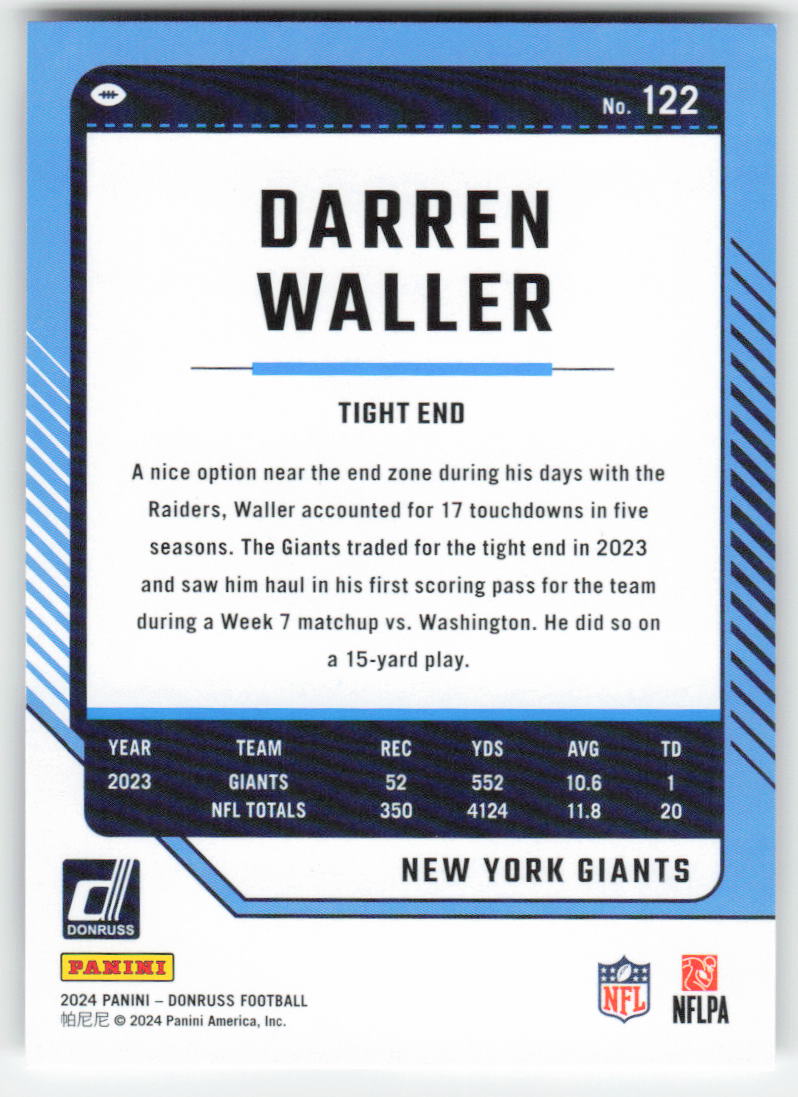 2024 Donruss #122 Darren Waller New York Giants FB1-368