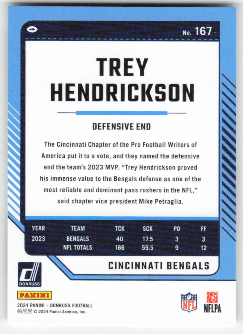 2024 Donruss #167 Trey Hendrickson Cincinnati Bengals FB1-372