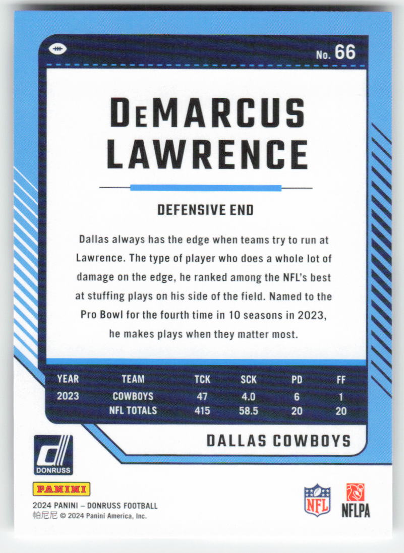 2024 Donruss #66 Demarcus Lawrence Dallas Cowboys FB1-380
