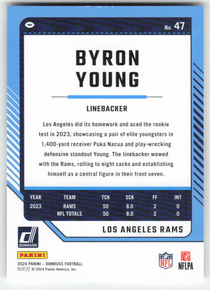 2024 Donruss #47 Byron Young Los Angeles Rams FB1-383