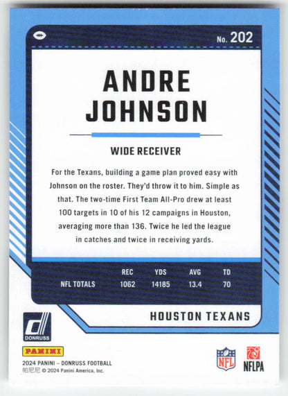 2024 Donruss #202 Andre Johnson Houston Texans FB1-390