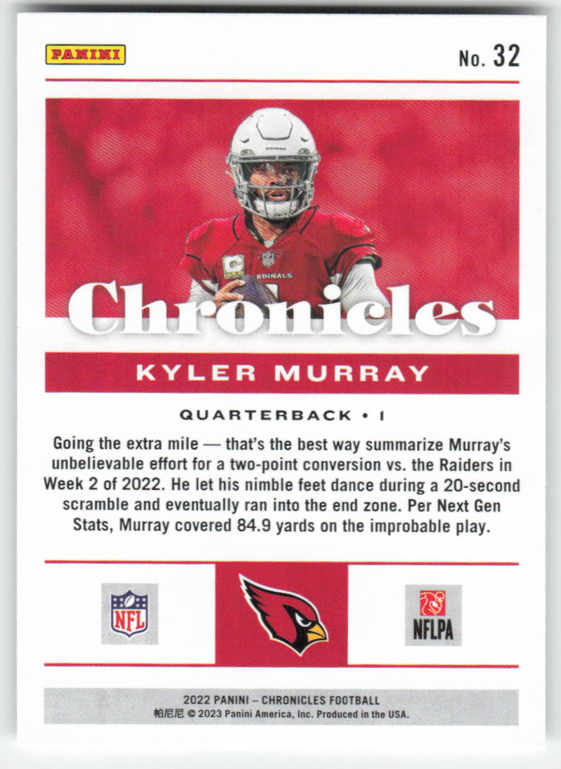 2022 Panini Chronicles #32 Kyler Murray Arizona Cardinals FB1-416