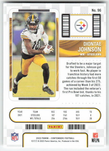 2022 Panini Contenders #96 Diontae Johnson Pittsburgh Steelers FB1-419