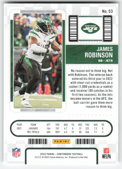 2022 Panini Contenders #53 James Robinson New York Jets FB1-420