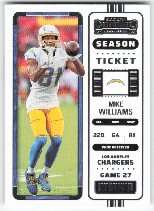 2022 Panini Contenders #74 Mike Williams Los Angeles Chargers FB1-425