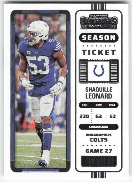 2022 Panini Contenders #46 Shaquille Leonard Indianapolis Colts FB1-428