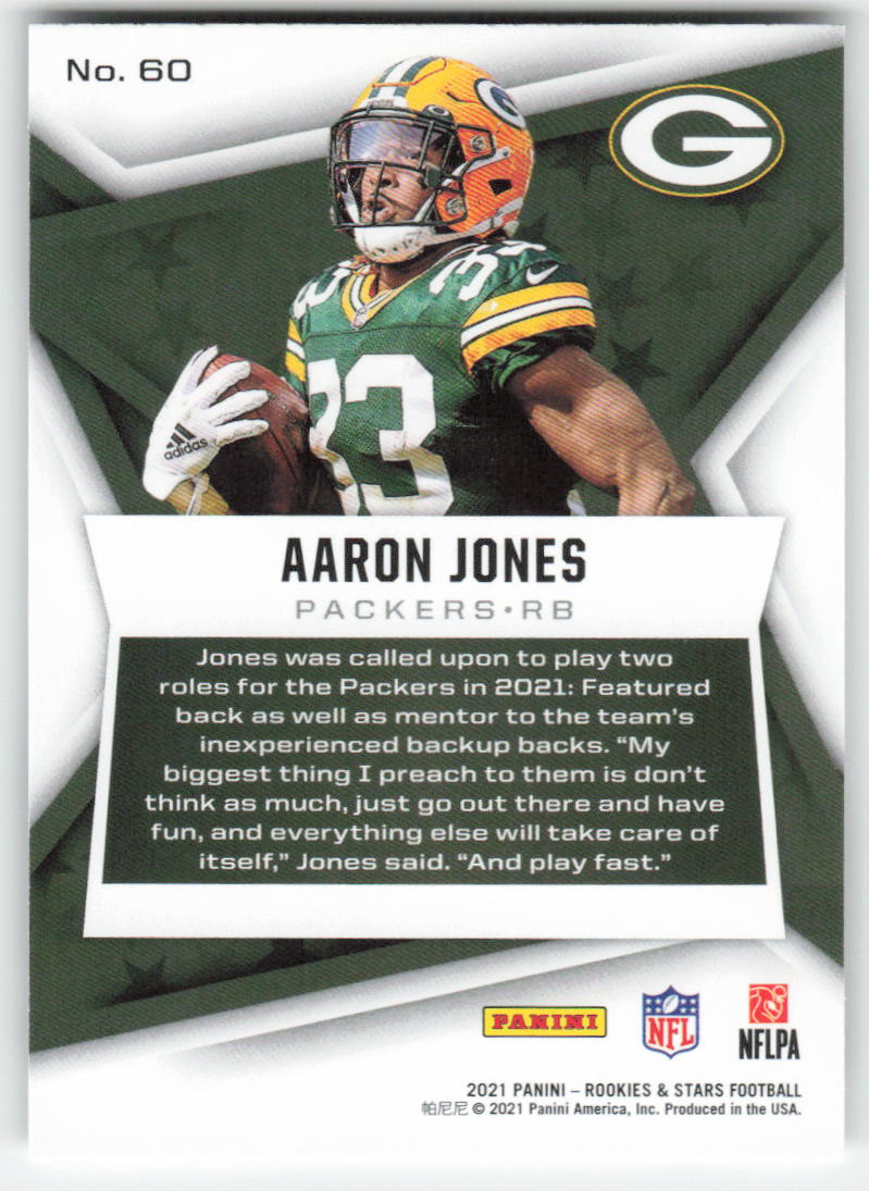 2021 Panini Rookies & Stars #60 Aaron Jones Green Bay Packers FB1-434