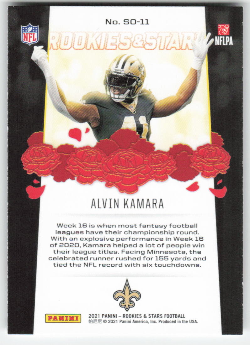 2021 Panini Rookies & Stars #SO-11 Alvin Kamara Standing Ovation Saints FB1-436