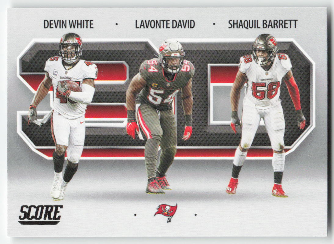 2021 Score 3D #3D10 White / David / Barrett Buccaneers FB1-451