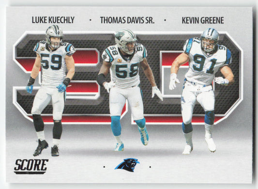 2021 Score #3D15 Kevin Greene / Luke Kuechly / Thomas Davis 3D Panthers FB1-454