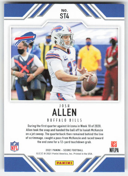 2021 Score #ST4 Josh Allen Score Team Buffalo Bills FB1-458