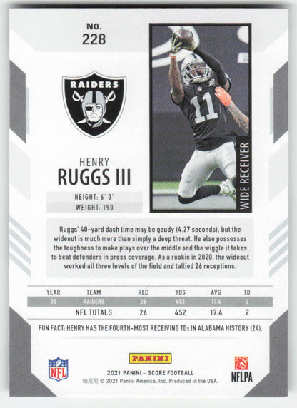 2021 Score #228 Henry Ruggs III Las Vegas Raiders FB1-467