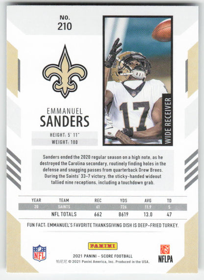 2021 Score #210 Emmanuel Sanders New Orleans Saints FB1-471