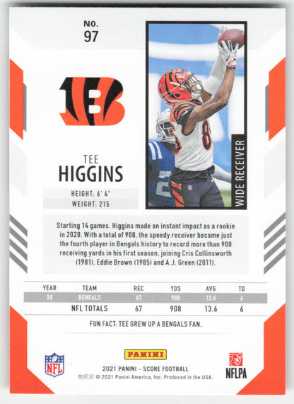 2021 Score #97 Tee Higgins Red Cincinnati Bengals FB1-473