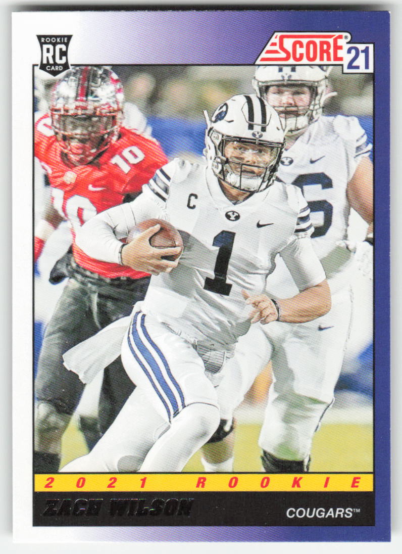 2021 Score #TB8 Zach Wilson 1991 Throwback BYU Cougars FB1-475