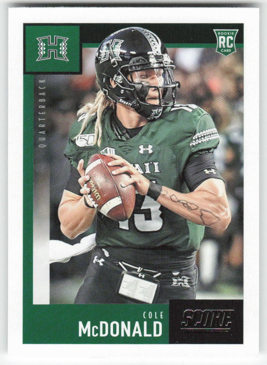 2020 Score #355 Cole McDonald Hawaii Rainbow Warriors Rookie FB1-482