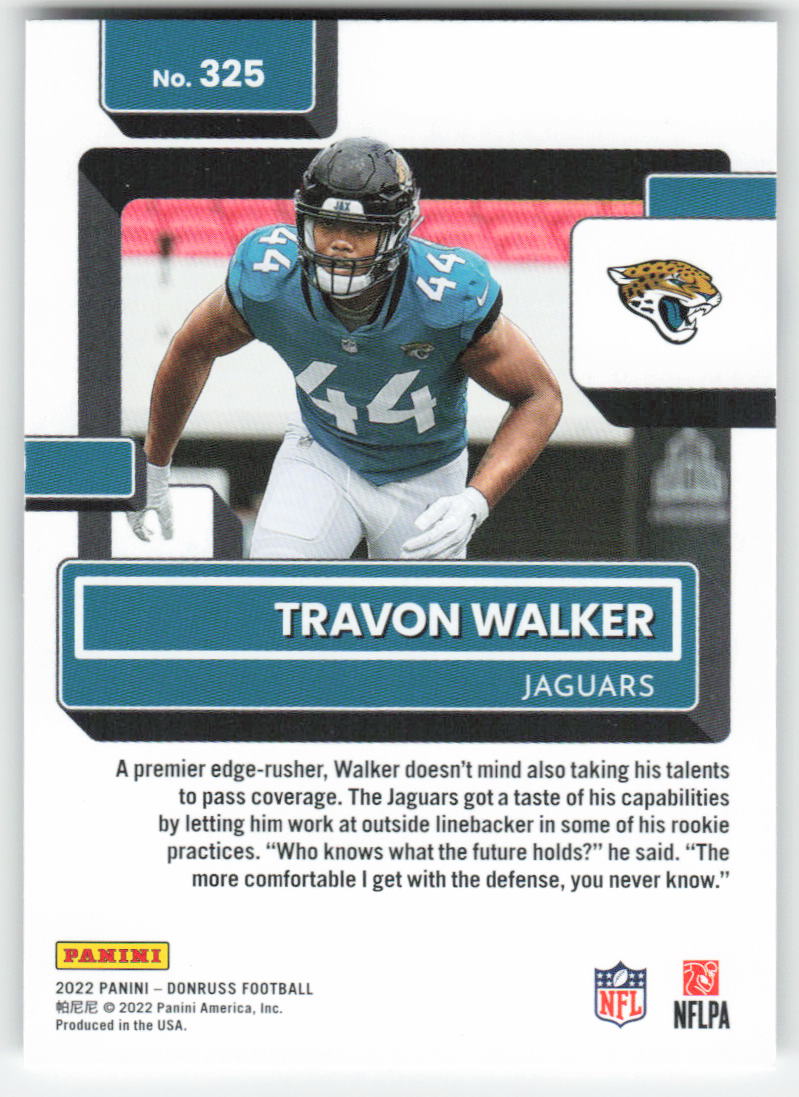 2022 Donruss #325 Travon Walker Jacksonville Jaguars Rookie FB1-489