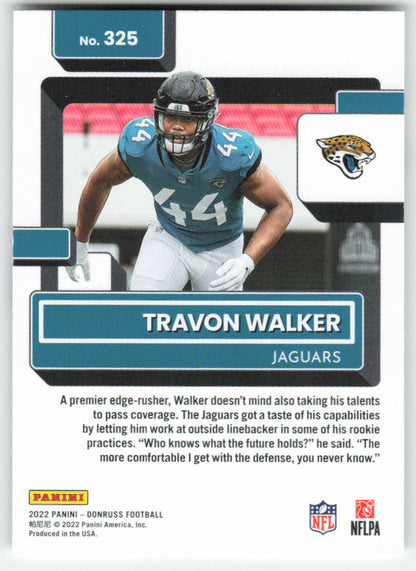2022 Donruss #325 Travon Walker Jacksonville Jaguars Rookie FB1-489