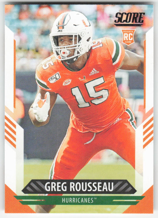 2021 Score #345 Greg Rousseau Miami Hurricanes Rookie FB1-495