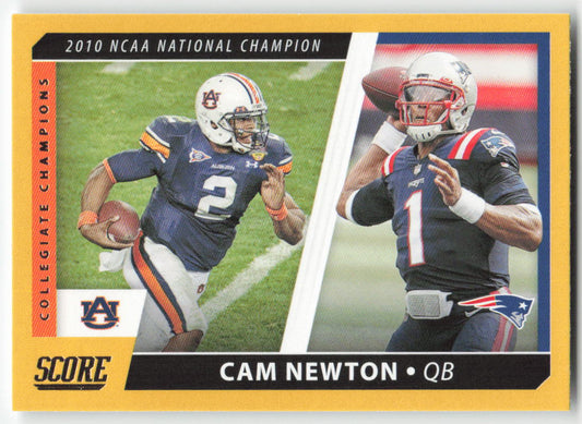 2021 Score #CC5 Cam Newton Collegiate Champions Gold Patriots FB1-505