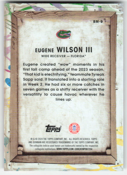 2024 Bowman University Best #BM-9 Eugene Wilson III Masterpieces Florida FB1-522
