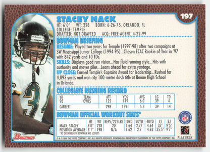 1999 Bowman #197 Stacey Mack Jacksonville Jaguars Rookie FB1-541