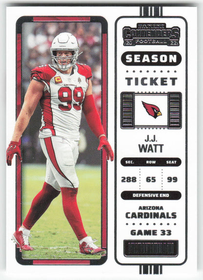 2022 Panini Contenders #4 J.J. Watt Arizona Cardinals FB1-550