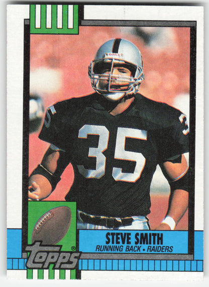 1990 Topps #283 Steve Smith Los Angeles Raiders Rookie FB1-558