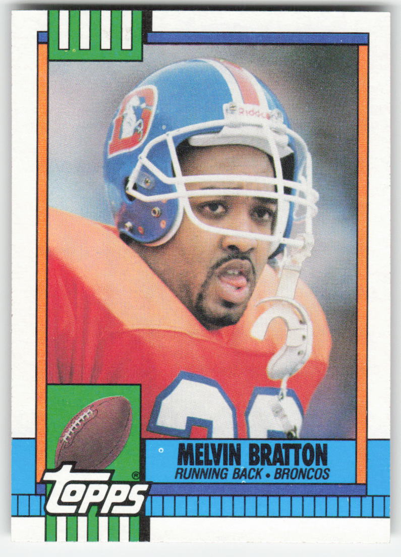1990 Topps #42b Melvin Bratton Denver Broncos Rookie FB1-562
