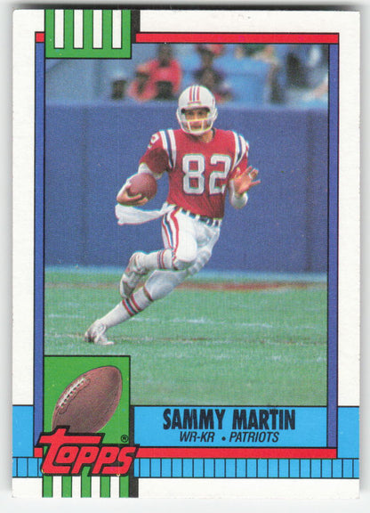 1990 Topps #422b Sammy Martin New England Patriots Rookie FB1-566
