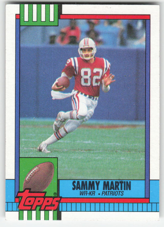 1990 Topps #422b Sammy Martin New England Patriots Rookie FB1-566