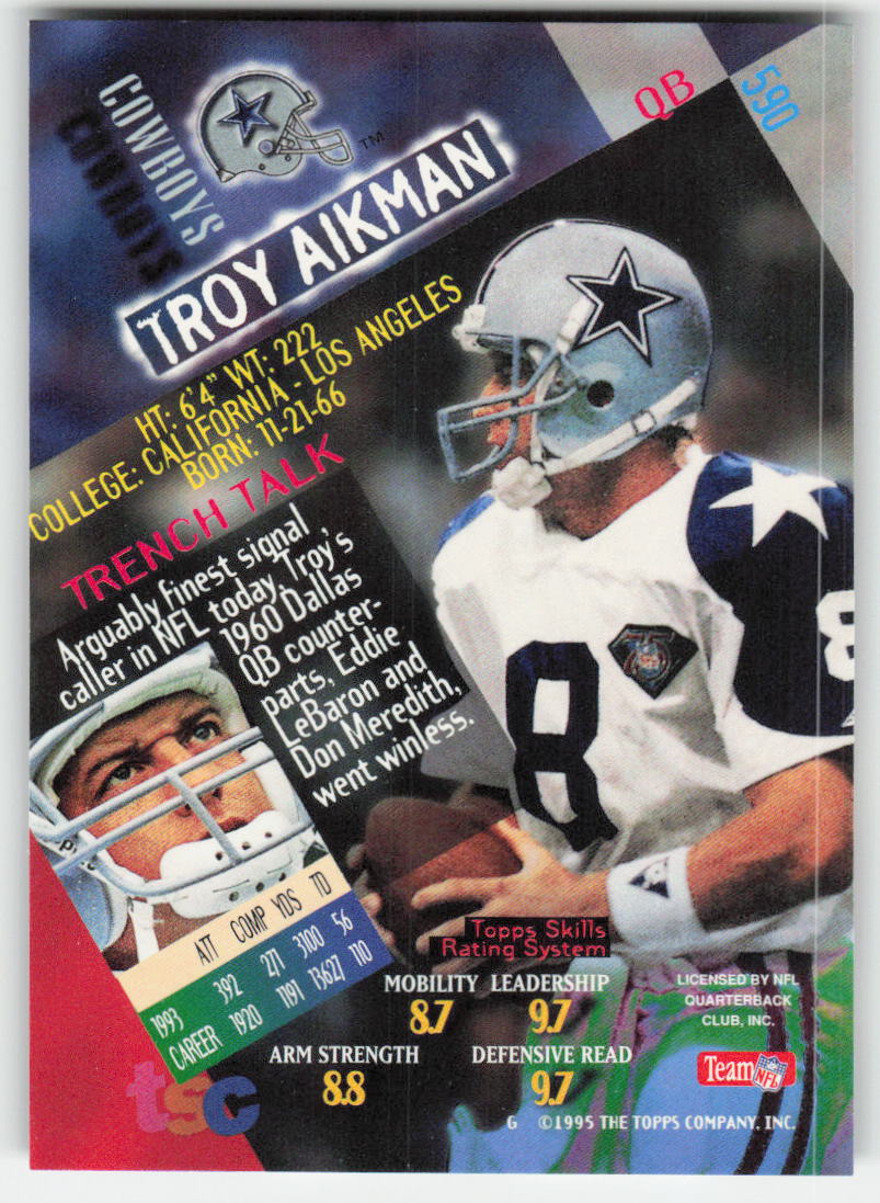 1994 Stadium Club #590 Troy Aikman Dallas Cowboys FB1-571