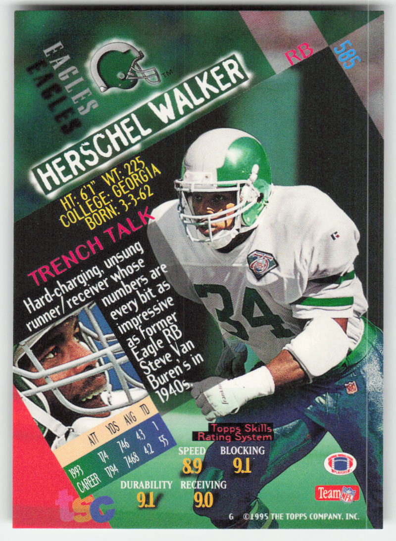 1994 Stadium Club #585 Herschel Walker Philadelphia Eagles FB1-573