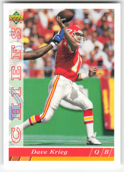 1993 Upper Deck #166 Dave Krieg Kansas City Chiefs FB1-577