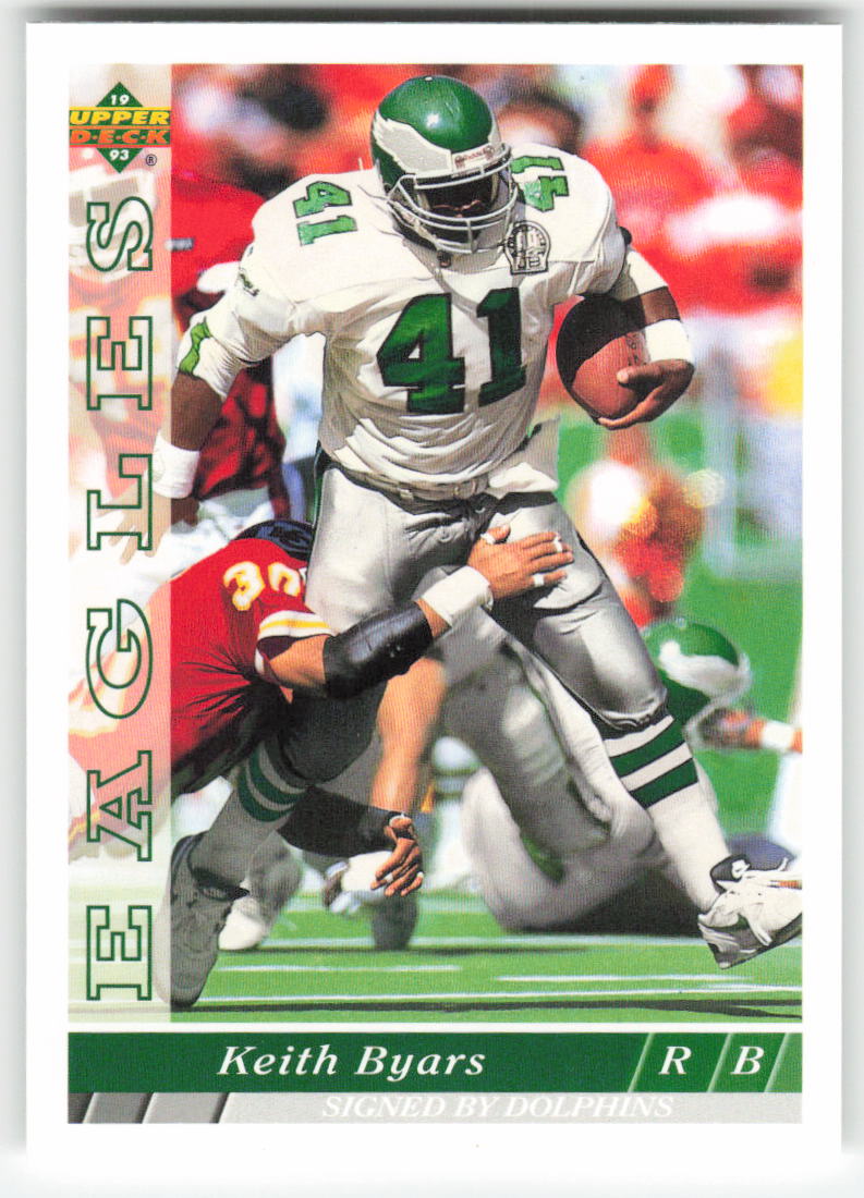 1993 Upper Deck #376 Keith Byars Miami Dolphins FB1-580