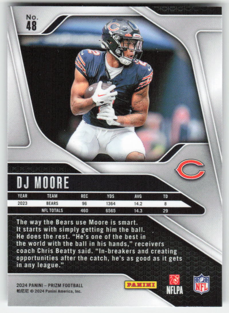 2024 Panini Prizm #48 DJ Moore Chicago Bears FB1-590