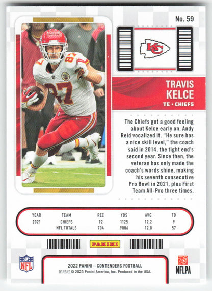 2022 Panini Contenders #59 Travis Kelce Kansas City Chiefs FB1-602