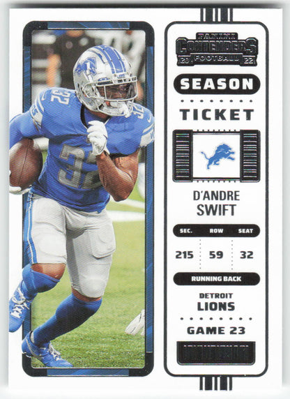 2022 Panini Contenders #35 D'Andre Swift Detroit Lions FB1-603