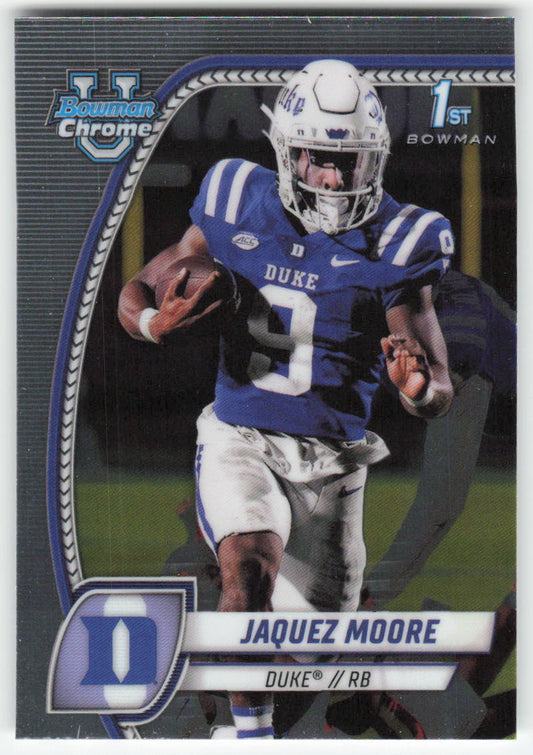 2024 Bowman University Chrome #92 Jaquez Moore Duke Blue Devils FB1-611