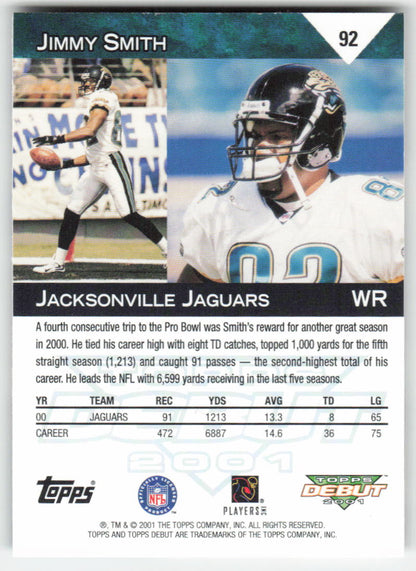 2001 Topps Debut #92 Jimmy Smith Jacksonville Jaguars FB1-618