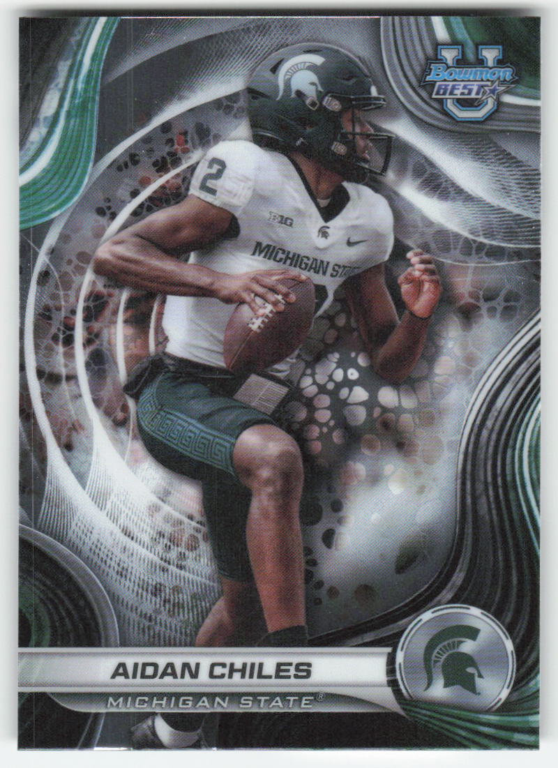 2024 Bowman University Best #76 Aidan Chiles Michigan State Spartans FB1-623